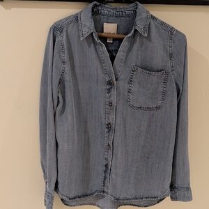 Women's Denim Button-Up Shirt